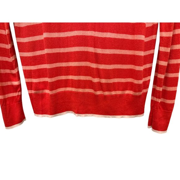 Banana Republic Silk Cashmere Striped Sweater Red & Pink Womens M - Picture 7 of 8